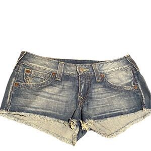 True Religion Bobby Cut Off Distressed Shorts Size 30